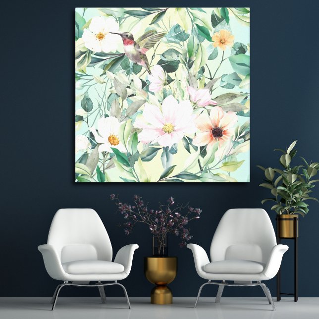 Modern Boho Watercolor Wildblomma Canvastryck (Skapare uppladdad)