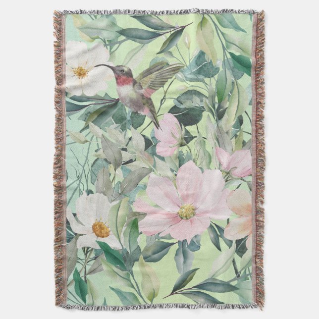 Modern Boho Watercolor Wildblomma Filt (Framsidan Vertikal)