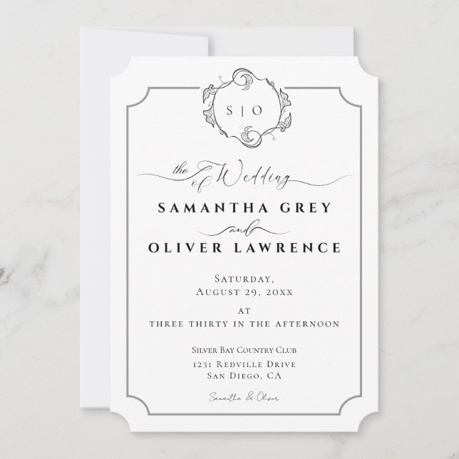 Modern boho Wedding Invitation Inbjudningar (Framsida)