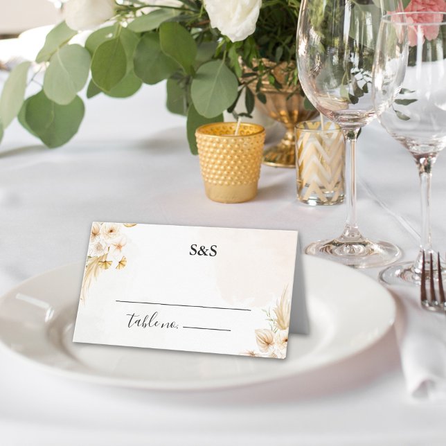 Modern Boho Wedding with Warm Floral Tones Placeringskort (Skapare uppladdad)