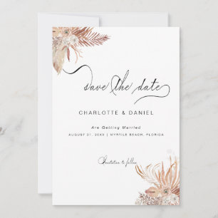 Modern Boho Whimsical Calligraphy Script Spara Datumet