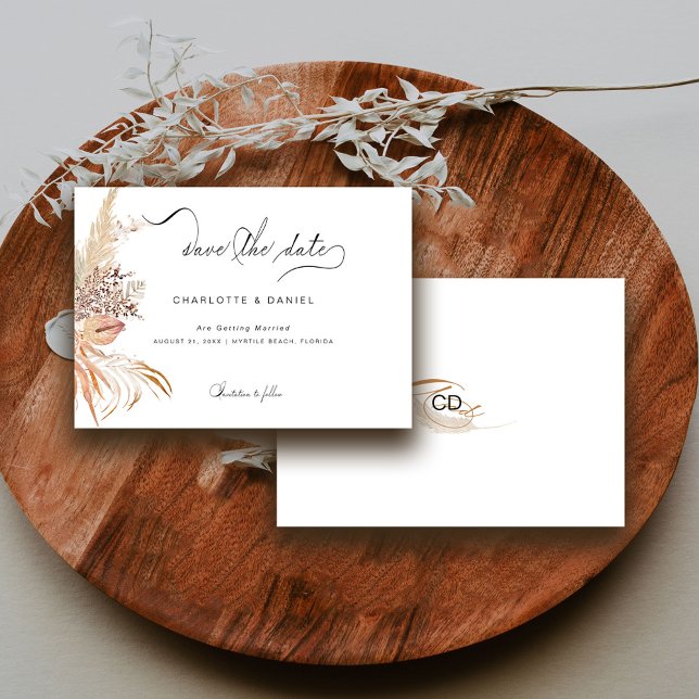 Modern Boho Whimsical Kalligrafisk Skrift Spara Datumet (Skapare uppladdad)