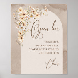 Modern Boho WildblomIvory Arch Open Pub Poster