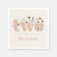 Modern Boho Wildblomma 2:a födelsedagen