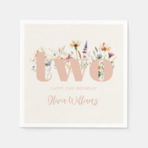 Modern Boho Wildblomma 2:a födelsedagen