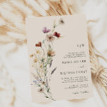 Modern Boho WildblommBröllop Inbjudningar<br><div class="desc">Modern Boho Wildblombröllopsinbjudan. Den här snyggt- och elegantens engrammade bröllopsinbjudan innehåller fantastiska,  handmålade vildblommor arrangerade som en underbar perfekt för krans för vår,  sommar eller fallbröllop. Sök efter matchande objekt i samlingen Boho Wildblomma Bröllop.</div>