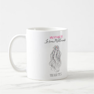 Modern Boho WildblommMöhippa Hair Stylist Blommigt Kaffemugg