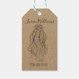 Modern Boho WildblommMöhippa Hair Stylist Blommigt Presentetikett