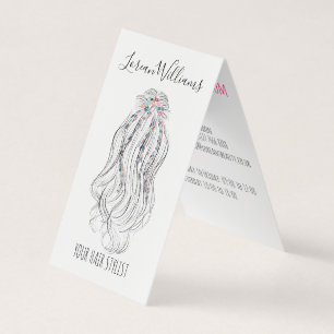 Modern Boho WildblommMöhippa Hair Stylist Blommigt Visitkort