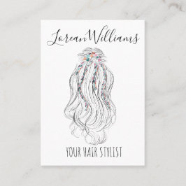 Modern Boho WildblommMöhippa Hair Stylist Blommigt Visitkort