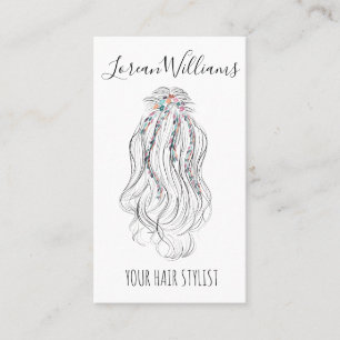 Modern Boho WildblommMöhippa Hair Stylist QR Visitkort