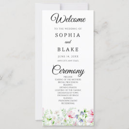 Modern Boho Wildbloms Garden WedWedding Program