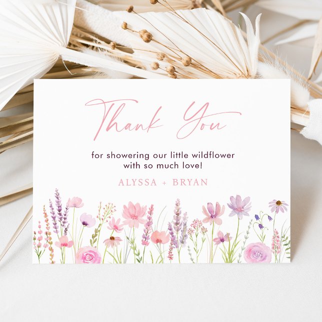 Modern Boho Wildbloms Meadow Baby Shower Tack Kort (Skapare uppladdad)