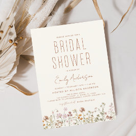 Modern Boho Wildbloms Möhippa Elegant Inbjudningar