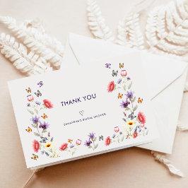 Modern Boho Wildflower Bridal Shower Tack Kort