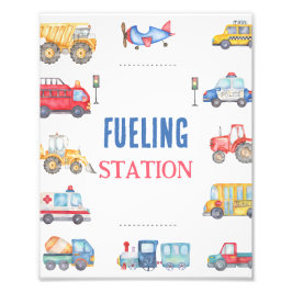 Modern bojetransport 1:a födelsedag Party-tecken Fototryck