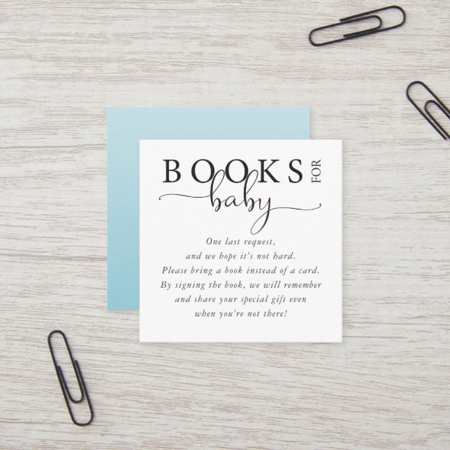 Modern Bokar för Baby infogning Fyrkantigt Visitkort (Fram/Back In Situ)