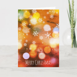 Modern Bokeh Färgglada Ljus Snöflinga Jul Kort