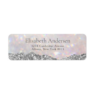 Modern Bokeh Glitter Gnistra Glam Returadress Etikett