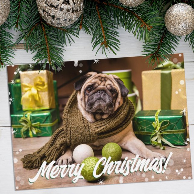 Modern Bokeh God Jul Foto Anteckningskort (Modern Merry Christmas Filter Photo Card
)