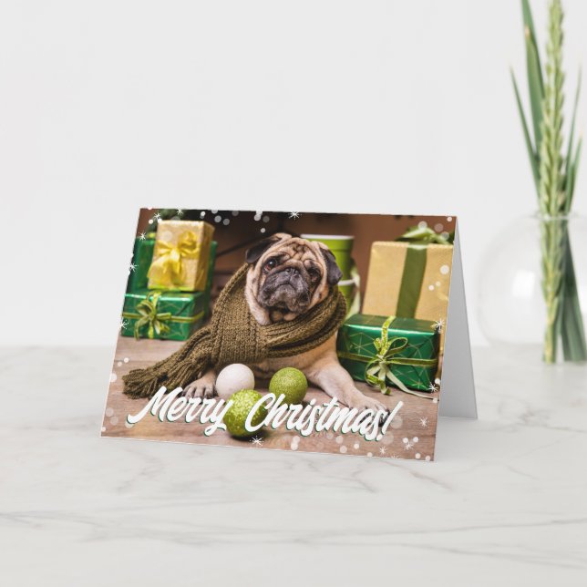 Modern Bokeh God jul Photo Helgkort (Framsida)