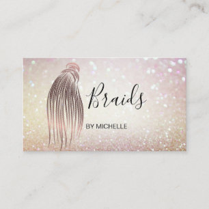 Modern Bokeh Hair Braider, hår Salon for Braids B Visitkort