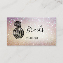Modern Bokeh Hair Braider, hår Salon for Braids Visitkort