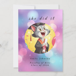 Modern Bokeh Lights Graduation invitation Inbjudningar