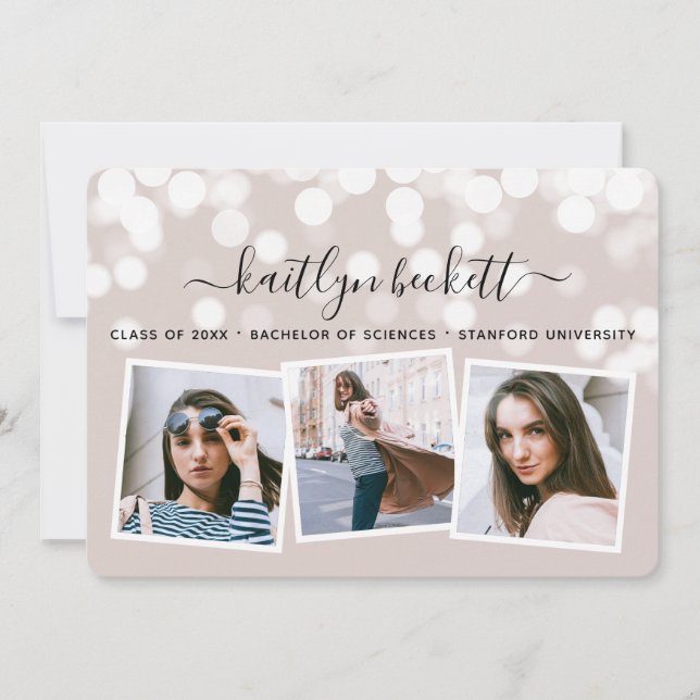 Modern Bokeh Ljus 3 Photo Studenten Meddelande (Framsida)