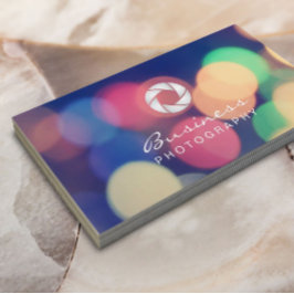 Modern Bokeh Ljus Anpassningsbar Logotyp Photograp Visitkort