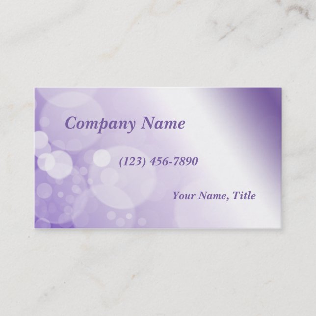 Modern Bokeh Rosa och Lila Visitkort (Framsida)
