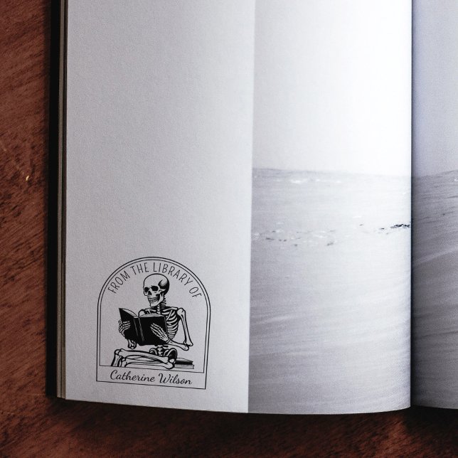 Modern bokmärke med dödskalle från bibliotek hos stämpel (Skapare uppladdad)