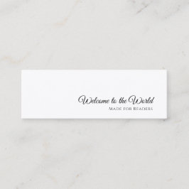 Modern Bokmärke | Minimalistisk Bokhandel Design Mini Visitkort