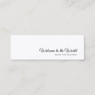 Modern Bokmärke   Minimalistisk Bokhandel Design Mini Visitkort