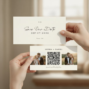 Modern Bokmärke QR-kod 2 Foto Spara Datum Datumet