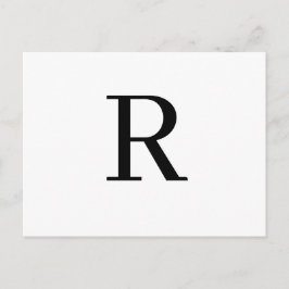 Modern bokstav minimalistisk initial design vykort