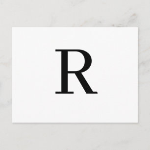 Modern bokstav minimalistisk initial design vykort