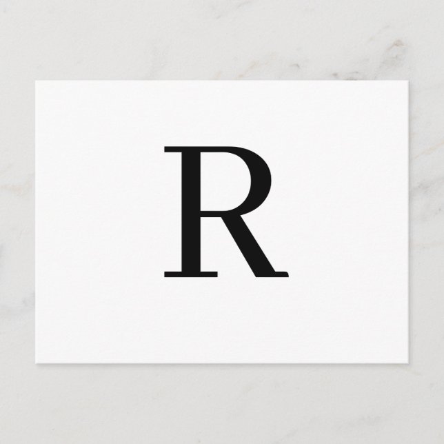 Modern bokstav minimalistisk initial design vykort (Framsida)