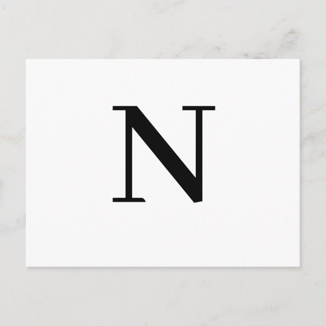 Modern bokstav minimalistisk initial design vykort (Framsida)