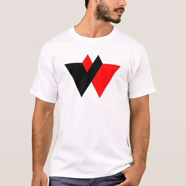 Modern bokstav W monogram T Shirt (Framsida)