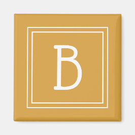 Modern Bokstavsmall för Monogram, Initial, Gul Magnet