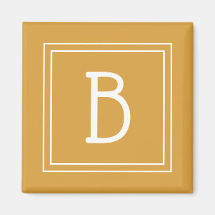Modern Bokstavsmall för Monogram, Initial, Gul Magnet
