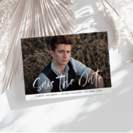 Modern bokstavsstil examensfirande spara datumet vykort