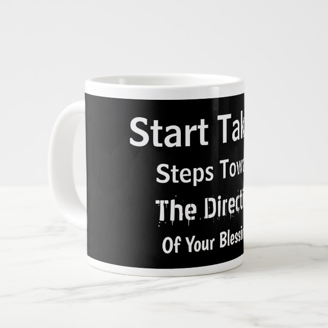 Modern Bold Black Uplifting Everyday Faith  Jumbo Mugg (Framsida vänster)