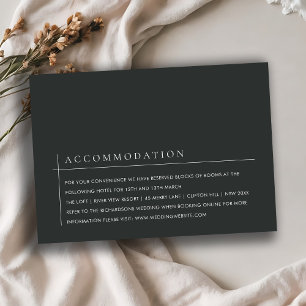 MODERN BOLD BLACK WHITE TYPOGRAPHY ACCOMMODATION TILLÄGGSKORT