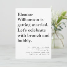 Modern Bold Black White Typography Möhippa Brunch