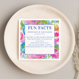 Modern Bold Bright Vibrant Colorful Floral Wedding Pappersservett