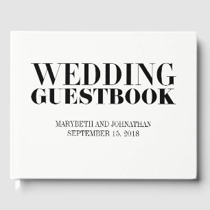 Modern Bold Bröllop Guest Bok