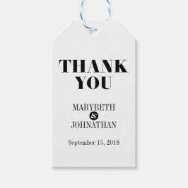 Modern Bold Bröllop Tack Märkre Presentetikett