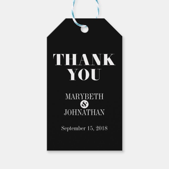 Modern Bold Bröllop Tack Märkre Presentetikett (Framsidan)